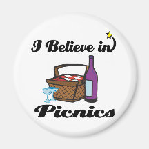 i believe in picnics fridge magnets