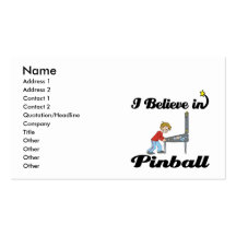 i believe in pinball business card