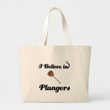 i believe in plungers tote bags