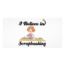 i believe in scrapbooking photo greeting card