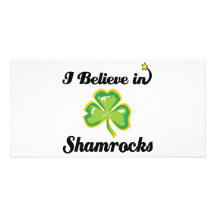 i believe in shamrocks customized photo card