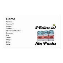 i believe in six packs business card templates