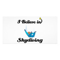 i believe in skydiving picture card