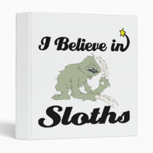 i believe in sloths vinyl binders