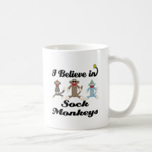 i believe in sock monkeys mug