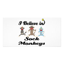i believe in sock monkeys picture card