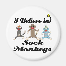 i believe in sock monkeys refrigerator magnet