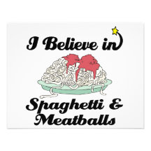 i believe in spaghetti and meatballs custom announcement