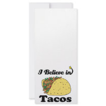 i believe in tacos rack card
