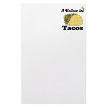 i believe in tacos custom stationery