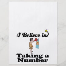 i believe in taking a number custom flyer