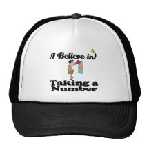 i believe in taking a number hats