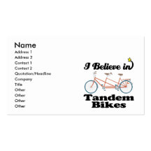 i believe in tandem bikes business card