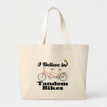 i believe in tandem bikes canvas bag