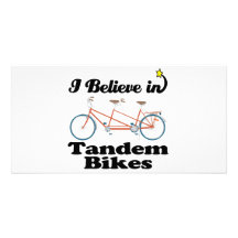 i believe in tandem bikes custom photo card