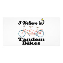 i believe in tandem bikes custom photo card