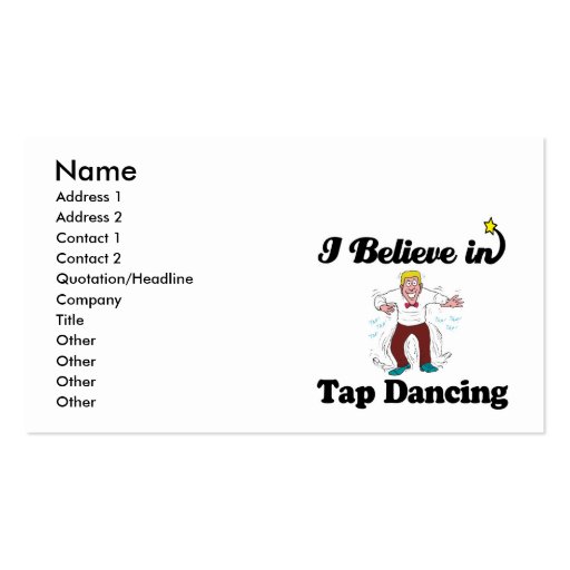 i believe in tap dancing business card