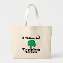 i believe in tapping trees canvas bag