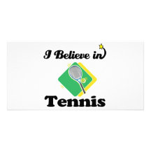 i believe in tennis photo card