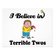 i believe in terrible twos personalized announcement