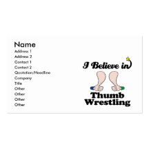 i believe in thumb wrestling business cards