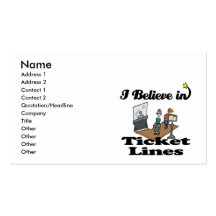 i believe in ticket lines business card