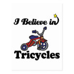 i believe in tricycles post card