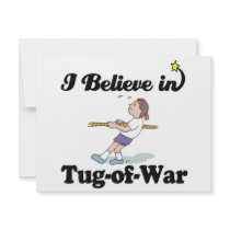 i believe in tug of war personalized invitations