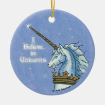 I Believe in Unicorns Christmas Ornaments
