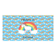 I believe in unicorns custom photo card