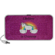 I believe in unicorns pink glitter iPhone speakers
