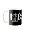 I Believe Sitting Alien mugs