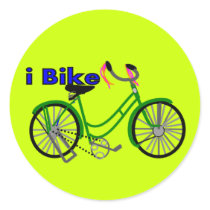 I bike  (bicycle) drawing 1950 bike round stickers