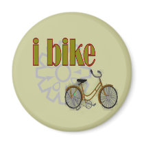 "i bike" GOLD BIKE and sprocket design Refrigerator Magnet