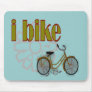 "i bike" GOLD BIKE and sprocket design Mouse Mat