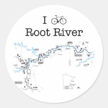 I Bike Root River Round Stickers
