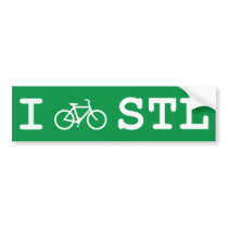 I Bike STL for your vehicle Bumper Stickers