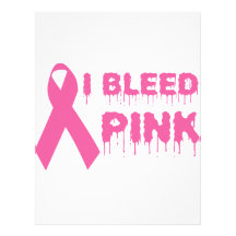 I Bleed Pink - Breast Cancer Awareness Ribbon Custom Letterhead