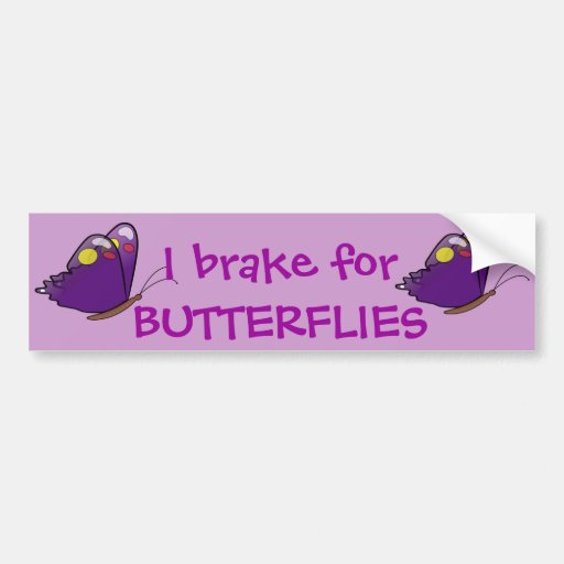I brake for BUTTERFLIES Bumper Sticker