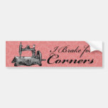 I Brake For Corners (Red Bumper Sticker)