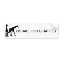 I BRAKE FOR GIRAFFES BUMPER STICKERS