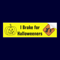 I Brake for Halloweeners bumper stickers