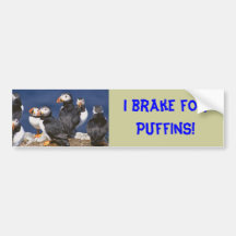 I brake for Puffins bumper sticker