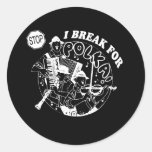 I BREAK FOR POLKA T-shirt Round Stickers