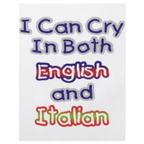 I can Cry In Both English and Italian Flyers