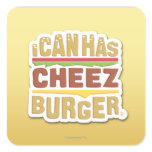 I Can Has Cheezburger (shadow) Square Stickers