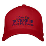 I Can See NOVEMBER From My House embroidered hats
