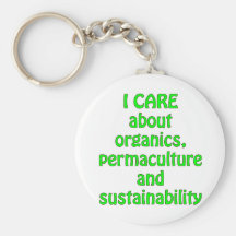 I Care About Organics Key Chain