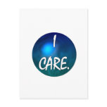 I care.  "I care" in white text on blue green glob Post Cards
