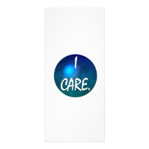 "I care" White Text in blue green circle- I care! Customized Rack Card